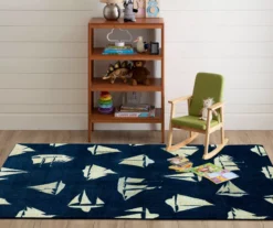 Mohawk Navy & Beige Sailboats Area Rug -Carpet Promotion 810599835 A0 3
