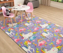Unicorn Wish Purple Multi-Color Area Rug, (5' X 8') -Carpet Promotion 810599837 A0 4