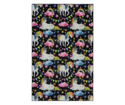 Unicorn Wish Black Multi-Color Area Rug, (5' X 8')
