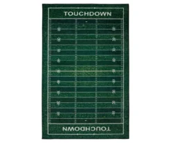 Green Football Yards Area Rug, (5' X 8')