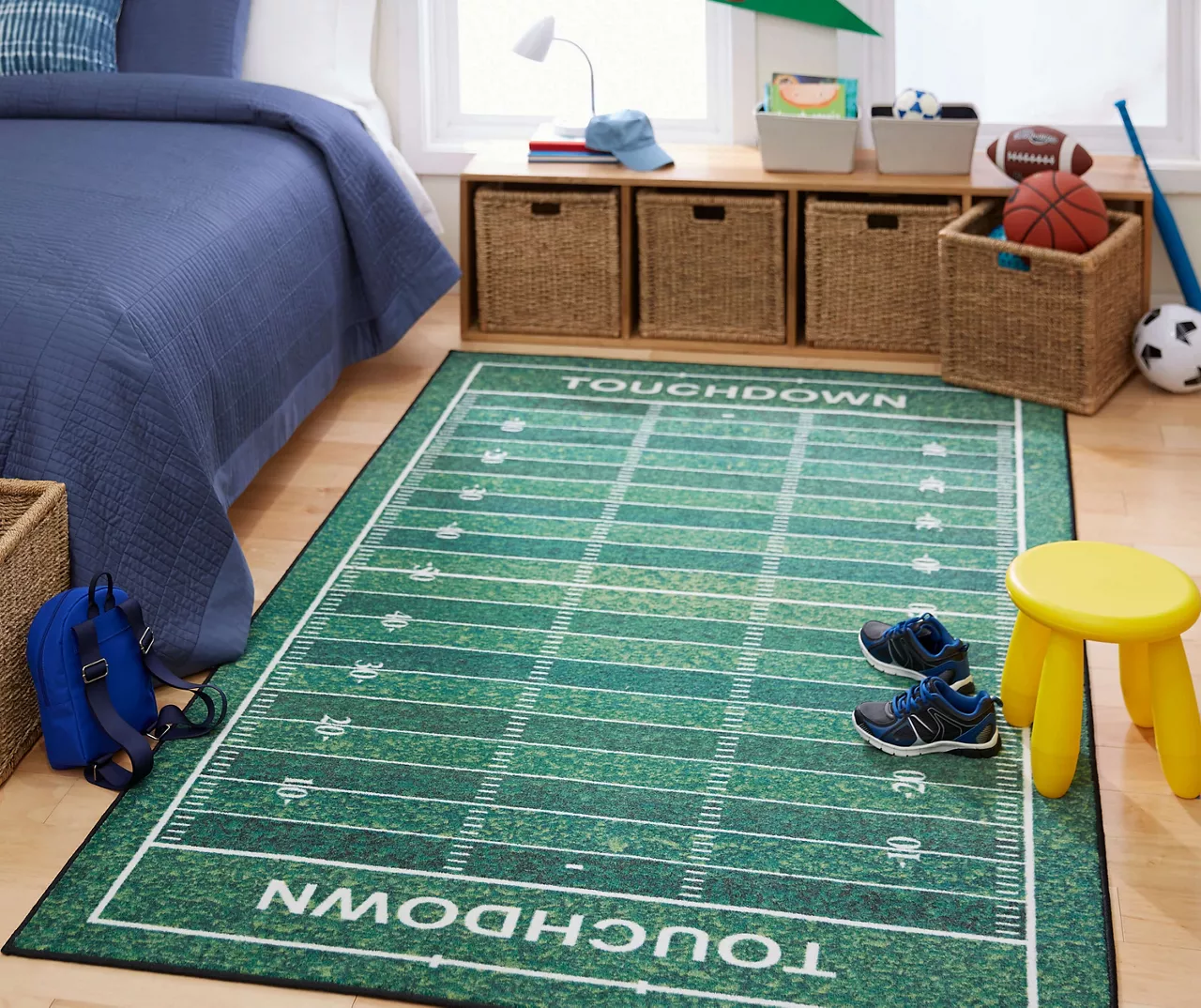 Green Football Yards Area Rug, (5' X 8') 6 Green Football Yards Area Rug, (5' X 8') - Image 6