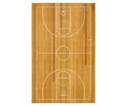 Mohawk Brown & White Basketball Court Area Rug