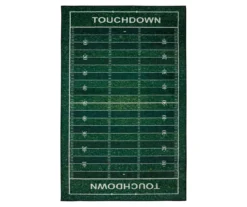 Green Football Yards Area Rug, (3' X 5')
