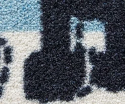 My Little Train Blue & White Stripe Area Rug, (5' X 8') -Carpet Promotion 810599866 A8 3