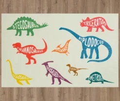 White & Multi-Color Dinosaurs Area Rug, (5' X 8') -Carpet Promotion 810599881 A0 2