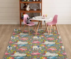 Mohawk Unicorn Wish Gray Multi-Color Area Rug -Carpet Promotion 810599887 A0 3
