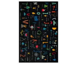 Mohawk ABC Letters Black Multi-Color Area Rug