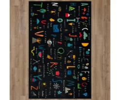 Mohawk ABC Letters Black Multi-Color Area Rug -Carpet Promotion 810599894 A0 2
