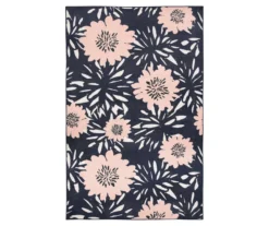 Mohawk Flower Burst Navy & Peach Area Rug