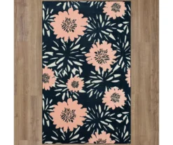 Mohawk Flower Burst Navy & Peach Area Rug -Carpet Promotion 810599900 A0 2