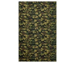 Mohawk Green, Black & Brown Camouflage Area Rug