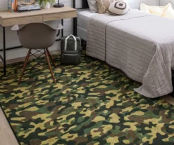 Green, Black & Brown Camouflage Area Rug, (5' X 8') -Carpet Promotion 810599903 A0 4 1