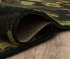 Green, Black & Brown Camouflage Area Rug, (5' X 8') -Carpet Promotion 810599903 A8 5 1