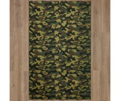 Mohawk Green, Black & Brown Camouflage Area Rug -Carpet Promotion 810599904 A0 2
