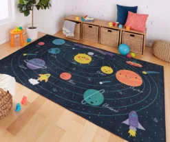 Navy & Multi-Color Planetary System Area Rug, (5' X 8') -Carpet Promotion 810599906 A0 3