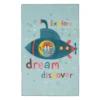 Light Blue & Coral Submarine Dream Area Rug, (5' X 8')