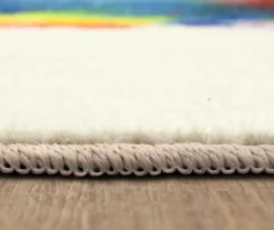 White & Multi-Color Watercolor Rainbow Area Rug, (5' X 8') -Carpet Promotion 810599913 A8 4