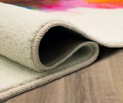 White & Multi-Color Watercolor Rainbow Area Rug, (5' X 8') -Carpet Promotion 810599913 A8 5