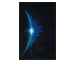 Galactic Quest Navy Light Arc Area Rug, (5' X 8')