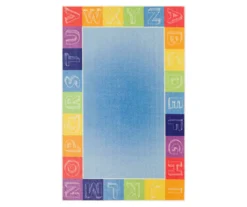 Blue & Rainbow Alphabet Border Area Rug -Carpet Promotion 810599928 A0 1