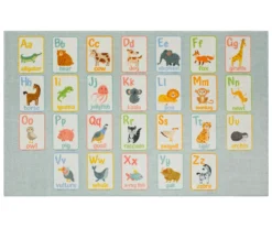 Mohawk Alphabet Light Blue Area Rug