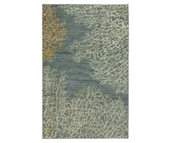 Blue & Ivory Coral Reef Area Rug, (7.5' X 10')