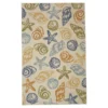 Scattered Seashells Cream & Earth-Tone Area Rug, (7.5' X 10')
