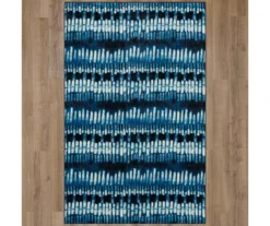 Imprint Navy & White Abstract Area Rug, (5' X 8') -Carpet Promotion 810599941 A0 2 1