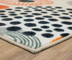 White, Orange & Blue Patterned Circles Area Rug, (5' X 8') 13 White, Orange & Blue Patterned Circles Area Rug, (5' X 8') -Carpet Promotion 810599943 A8 1
