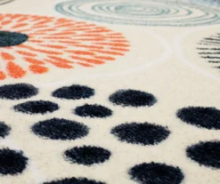 White, Orange & Blue Patterned Circles Area Rug, (8' X 10') -Carpet Promotion 810599944 A8 3