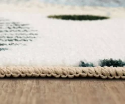 White, Orange & Blue Patterned Circles Area Rug, (8' X 10') -Carpet Promotion 810599944 A8 4