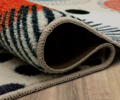 White, Orange & Blue Patterned Circles Area Rug, (8' X 10') -Carpet Promotion 810599944 A8 5