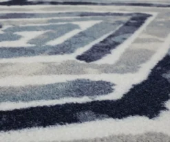 Pamona Blue & White Geometric Area Rug, (6' X 9') -Carpet Promotion 810600090 A8 3