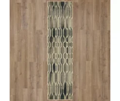 Oaklane Gray & Beige Geo Stripe Area Rug, (2' X 8') -Carpet Promotion 810600266 A0 2