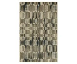 Oaklane Gray & Beige Geo Stripe Area Rug, (5' X 8')