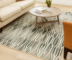 Oaklane Gray & Beige Geo Stripe Area Rug, (5' X 8') -Carpet Promotion 810600267 A0 4