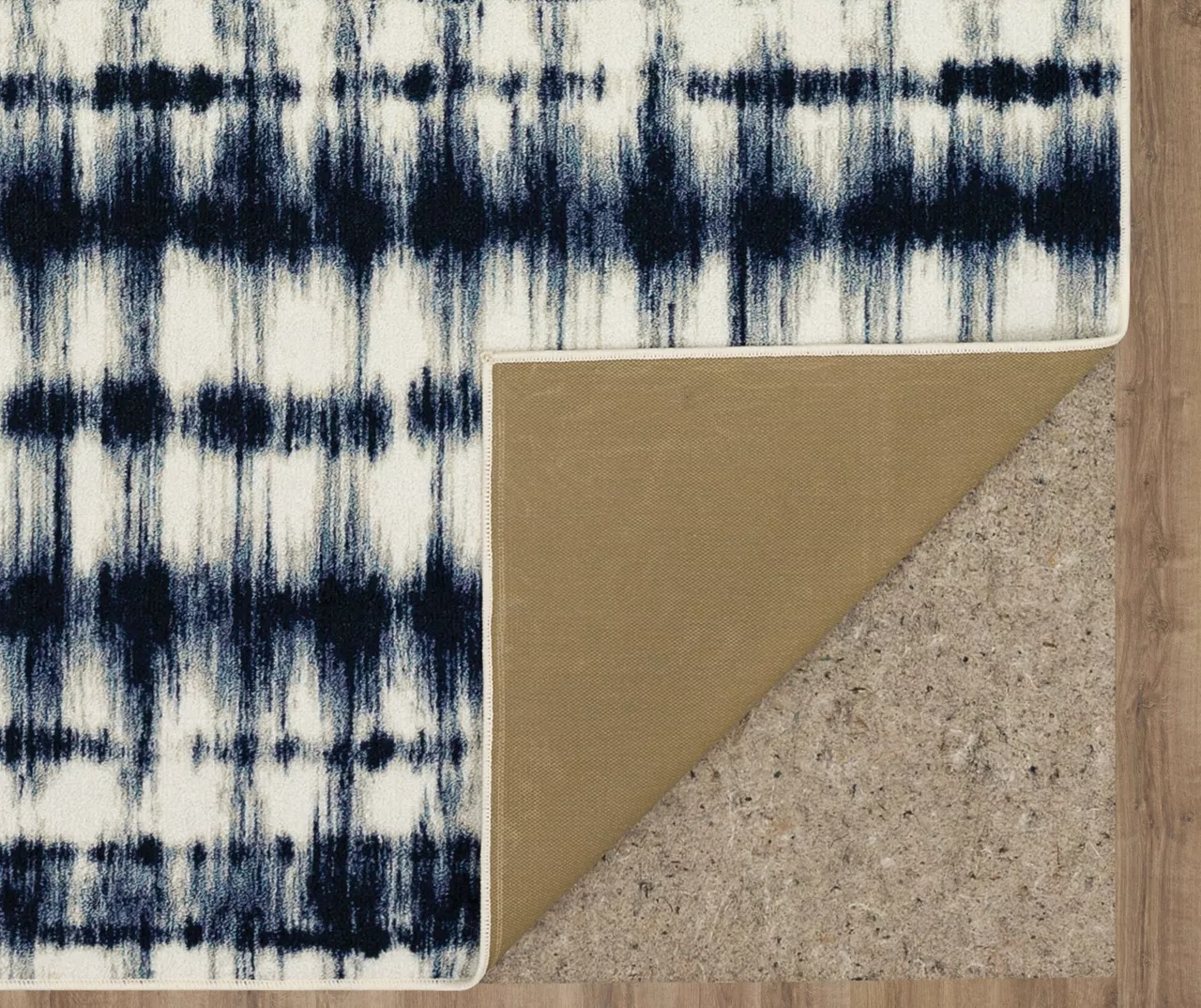 Renly Navy & White Abstract Tie-Dye Area Rug, (2' X 8') 3 Renly Navy & White Abstract Tie-Dye Area Rug, (2' X 8') - Image 3