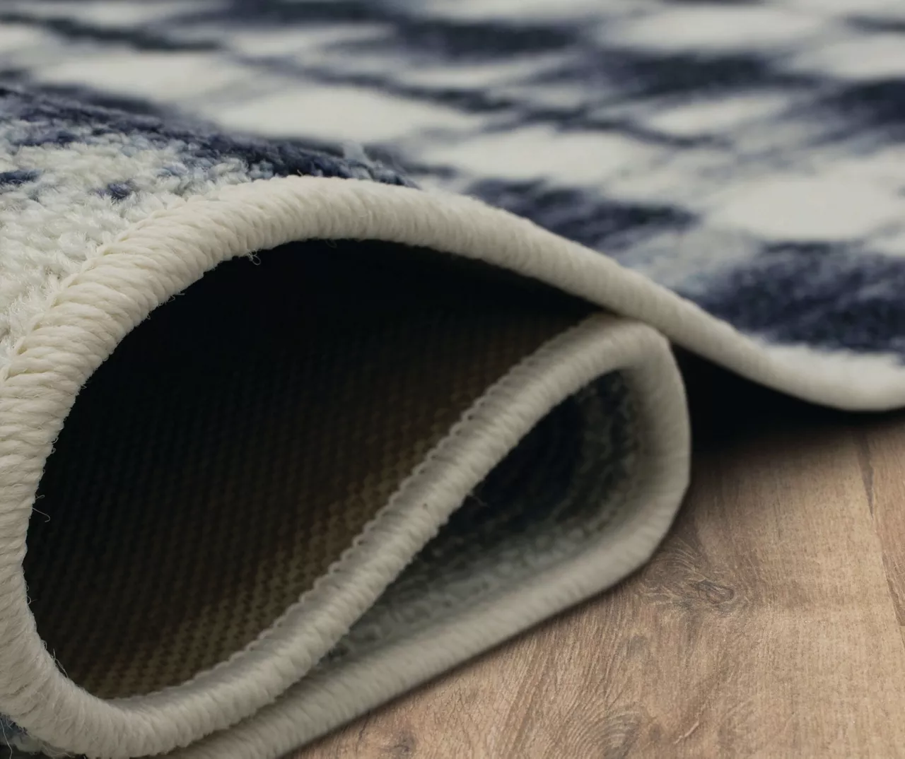 Renly Navy & White Abstract Tie-Dye Area Rug, (2' X 8') 8 Renly Navy & White Abstract Tie-Dye Area Rug, (2' X 8') - Image 8