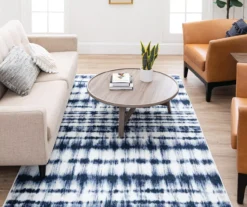 Renly Navy & White Abstract Tie-Dye Area Rug, (5' X 8') -Carpet Promotion 810600277 A0 3