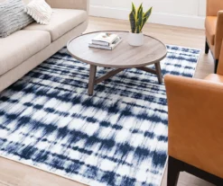 Renly Navy & White Abstract Tie-Dye Area Rug, (5' X 8') -Carpet Promotion 810600277 A0 4
