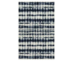 Renly Navy & White Abstract Tie-Dye Area Rug, (6' X 9')