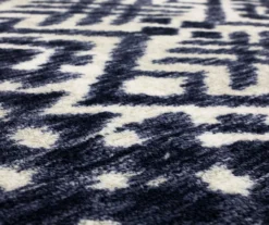 Oreille Navy & White Ikat Area Rug, (6' X 9') -Carpet Promotion 810600280 A8 3
