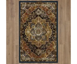 Eason Brown & Navy Ornamental Area Rug, (5' X 8') 11 Eason Brown & Navy Ornamental Area Rug, (5' X 8') -Carpet Promotion 810600284 A0 2