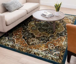 Eason Brown & Navy Ornamental Area Rug, (5' X 8') 16 Eason Brown & Navy Ornamental Area Rug, (5' X 8') -Carpet Promotion 810600284 A0 4