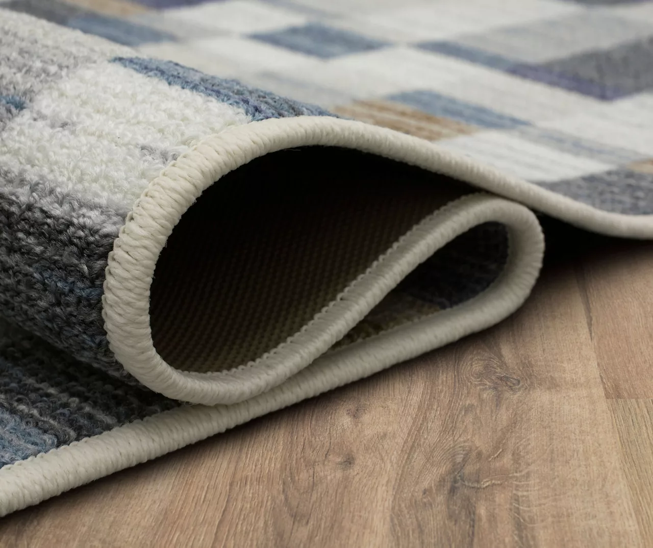 Avenue Blue & White Line Blocks Area Rug, (2' X 8') 8 Avenue Blue & White Line Blocks Area Rug, (2' X 8') - Image 8