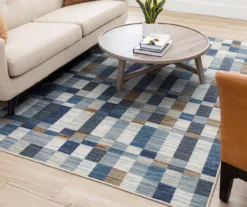 Avenue Blue & White Line Blocks Area Rug, (5' X 8') -Carpet Promotion 810600289 A0 4