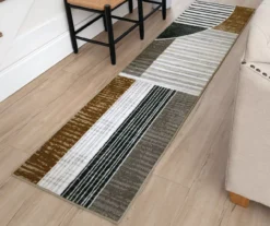 Mohawk Rain Creek Blue & Brown Line Geometric Area Rug -Carpet Promotion 810600293 A0 3