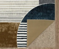 Rain Creek Blue & Brown Line Geometric Area Rug, (5' X 8') -Carpet Promotion 810600294 A8 2