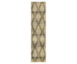 Ronson Gray & Beige Geometric Area Rug, (2' X 8')