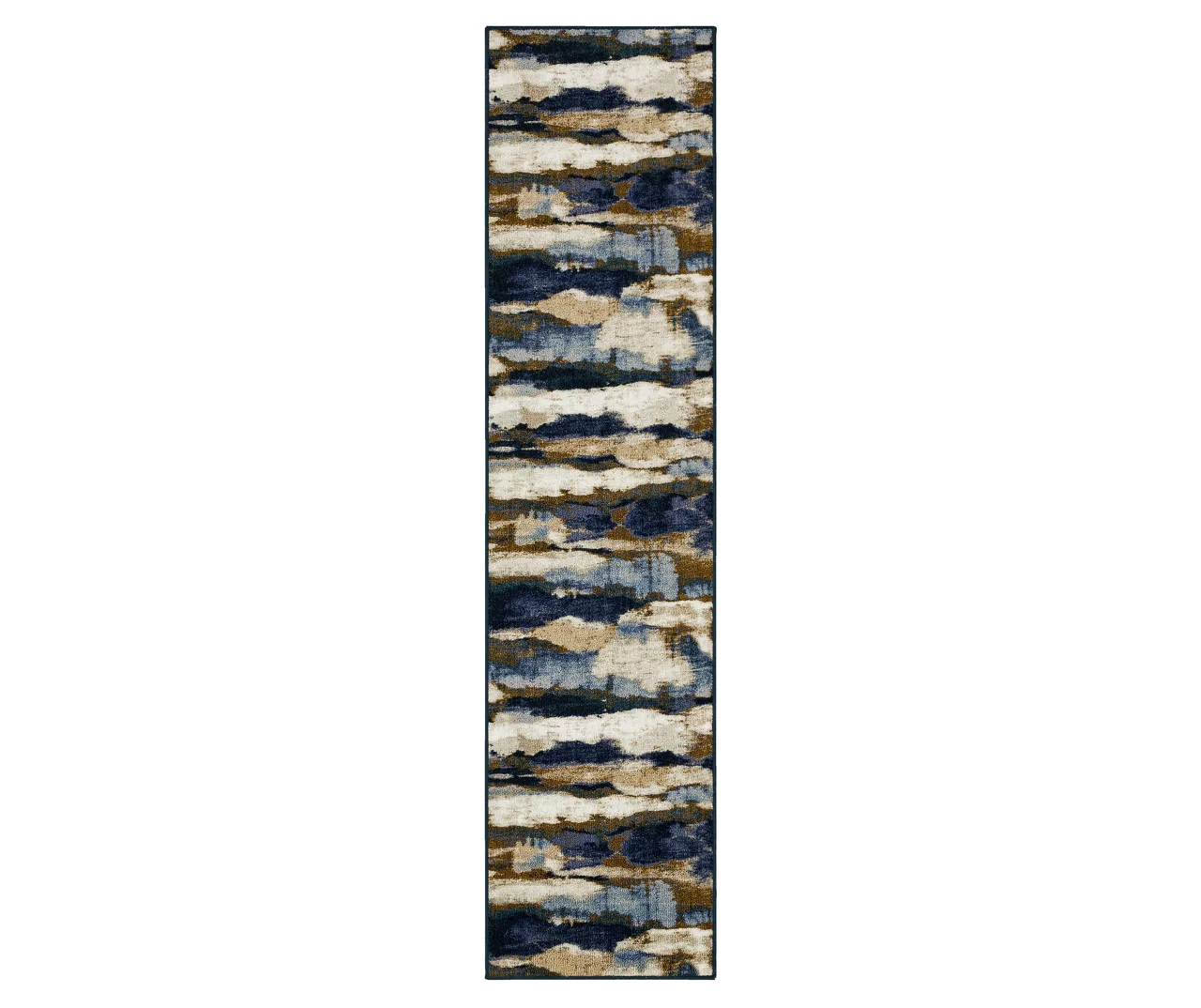 Redondo Blue & Brown Abstract Area Rug, (2' X 8') 1 Redondo Blue & Brown Abstract Area Rug, (2' X 8')